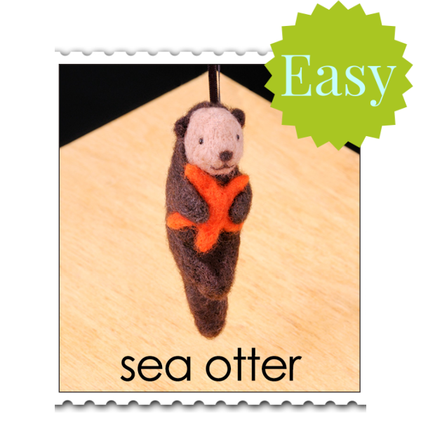 Sea Otter Needle Felting Kit - EASY-Needle Felting-WoolPets-Acorns &amp; Twigs