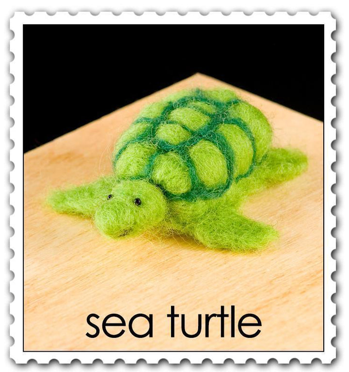 Sea Turtle Needle Felting Kit - EASY-Needle Felting-WoolPets-Acorns &amp; Twigs