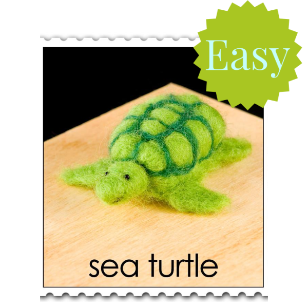 Sea Turtle Needle Felting Kit - EASY-Needle Felting-WoolPets-Acorns &amp; Twigs
