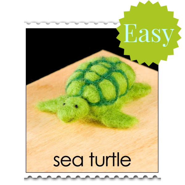 Sea Turtle Needle Felting Kit - EASY-Needle Felting-WoolPets-Acorns & Twigs