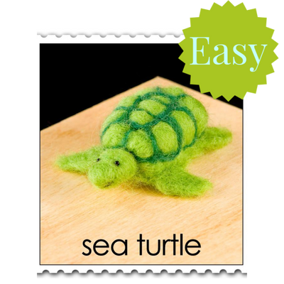 Sea Turtle Needle Felting Kit - EASY-Needle Felting-WoolPets-Acorns & Twigs