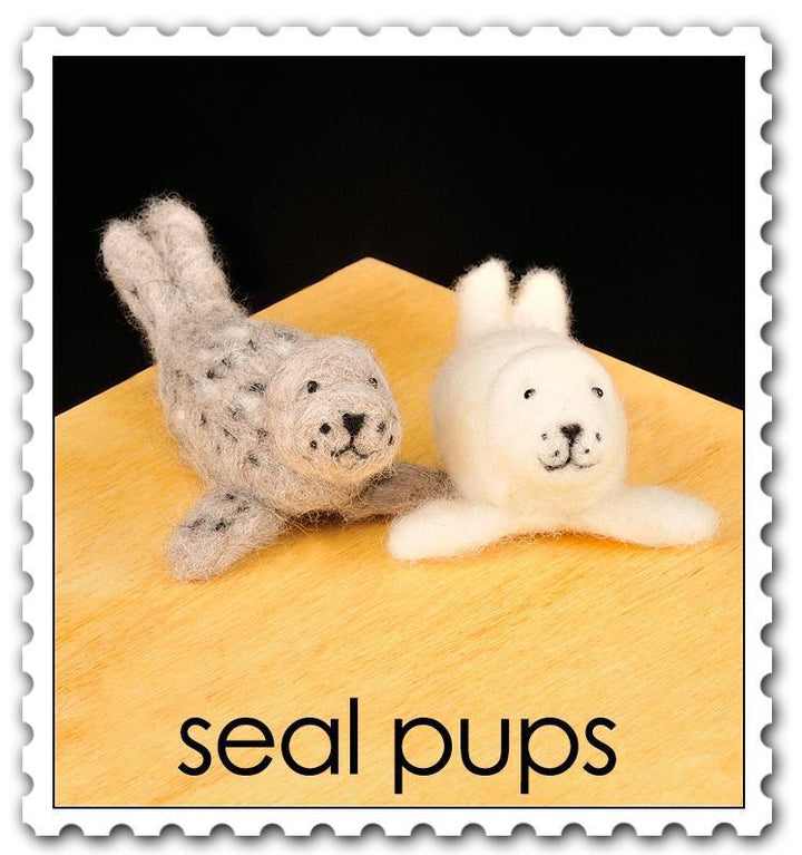 Seal Pups Needle Felting Kit - EASY-Needle Felting-WoolPets-Acorns &amp; Twigs