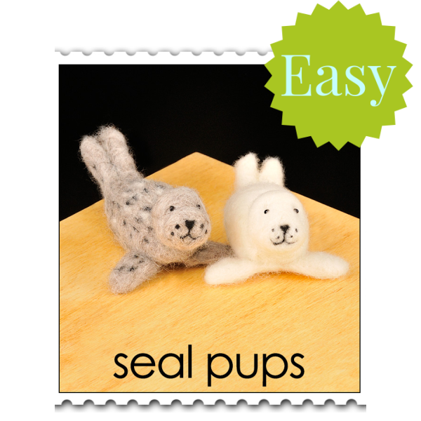 Seal Pups Needle Felting Kit - EASY-Needle Felting-WoolPets-Acorns &amp; Twigs