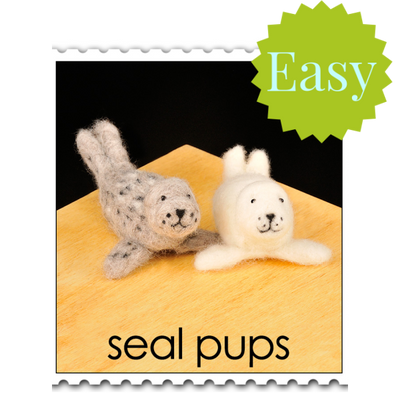 Seal Pups Needle Felting Kit - EASY-Needle Felting-WoolPets-Acorns & Twigs