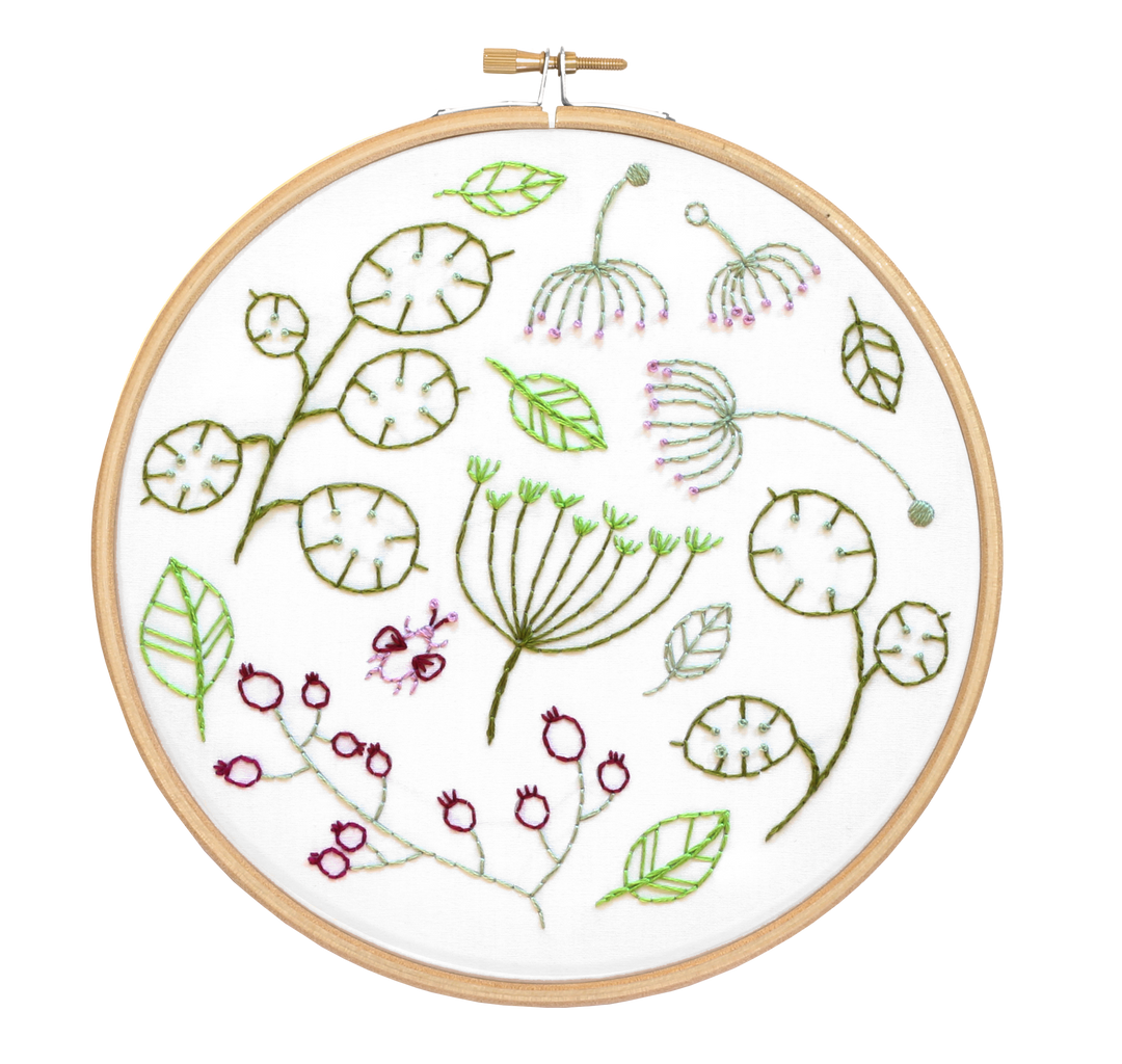 Seedhead Spray Embroidery Kit-Embroidery-Hawthorn Handmade-Acorns &amp; Twigs