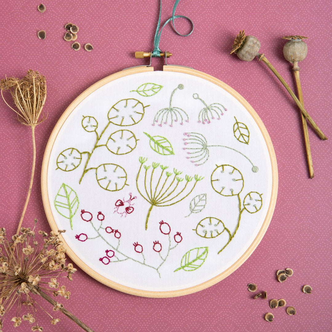 Seedhead Spray Embroidery Kit-Embroidery-Hawthorn Handmade-Acorns &amp; Twigs
