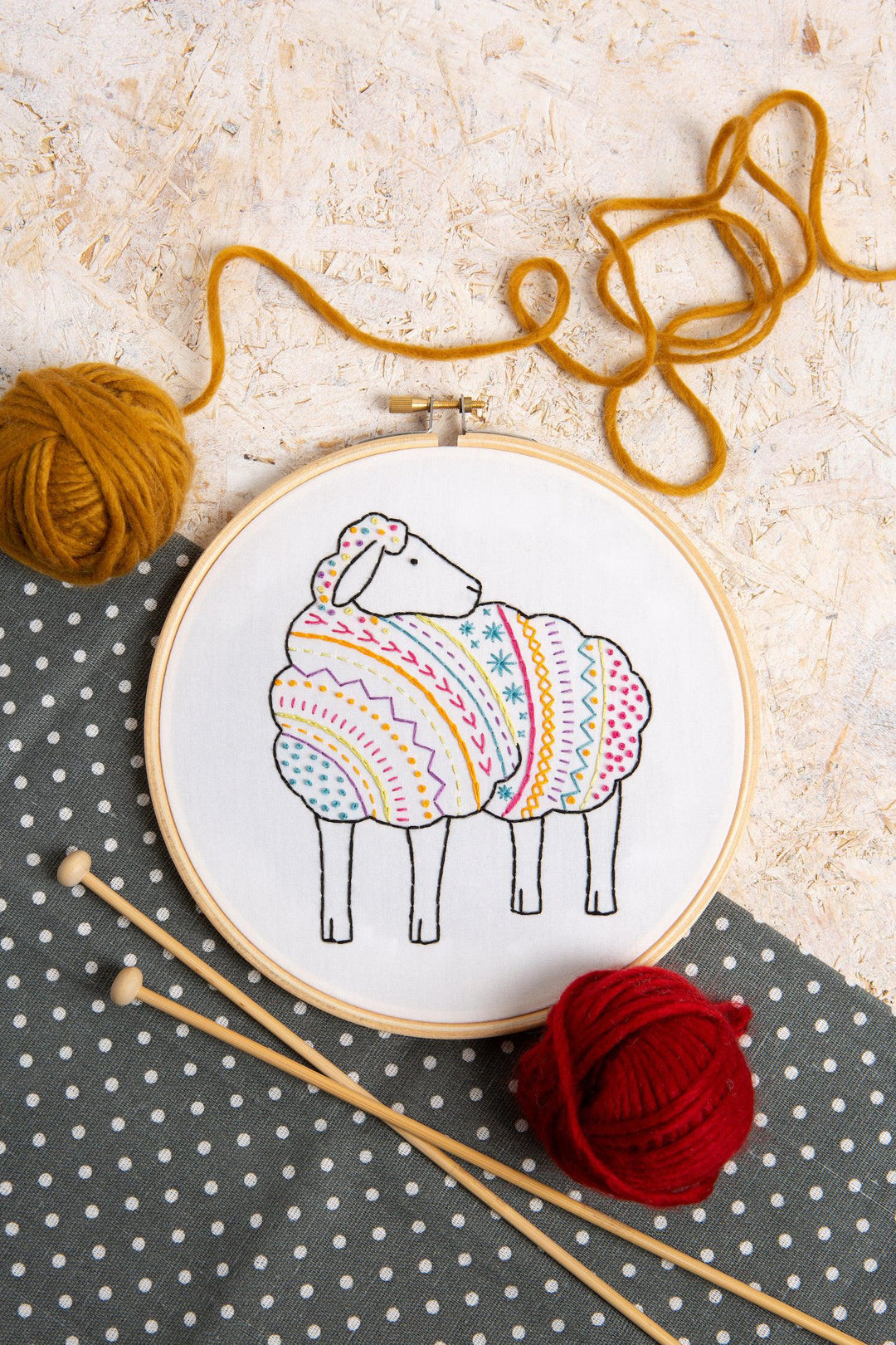 Sheep Embroidery Kit-Embroidery-Hawthorn Handmade-Acorns &amp; Twigs