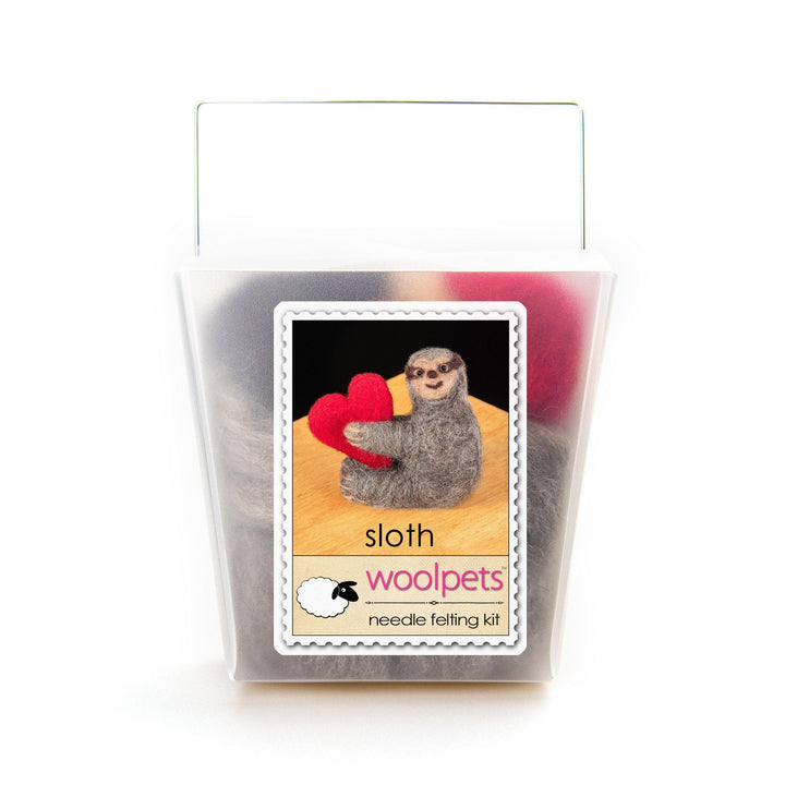 Sloth Needle Felting Kit - EASY-Needle Felting-WoolPets-Acorns &amp; Twigs