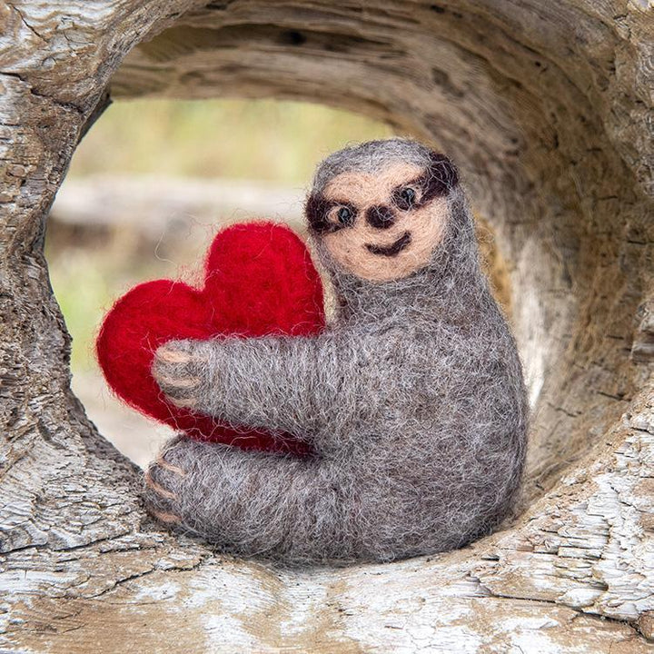 Sloth Needle Felting Kit - EASY-Needle Felting-WoolPets-Acorns &amp; Twigs