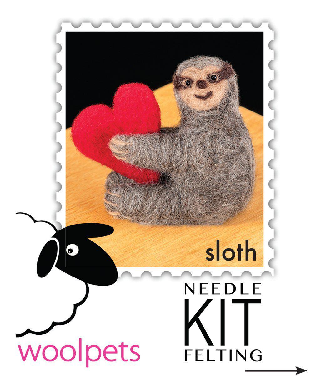 Sloth Needle Felting Kit - EASY-Needle Felting-WoolPets-Acorns &amp; Twigs