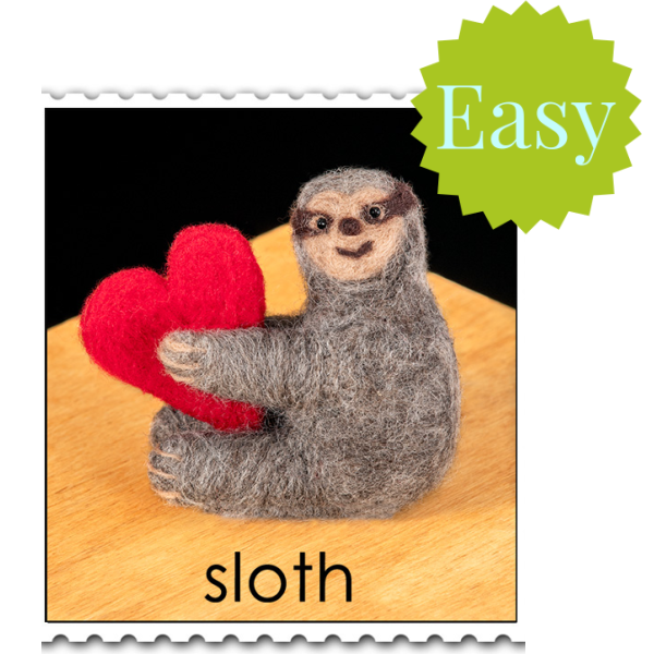 Sloth Needle Felting Kit - EASY-Needle Felting-WoolPets-Acorns & Twigs