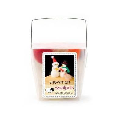 Snowmen Needle Felting Kit - EASY-Needle Felting-WoolPets-Acorns &amp; Twigs