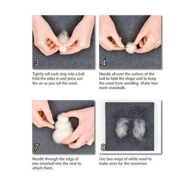 Snowmen Needle Felting Kit - EASY-Needle Felting-WoolPets-Acorns &amp; Twigs