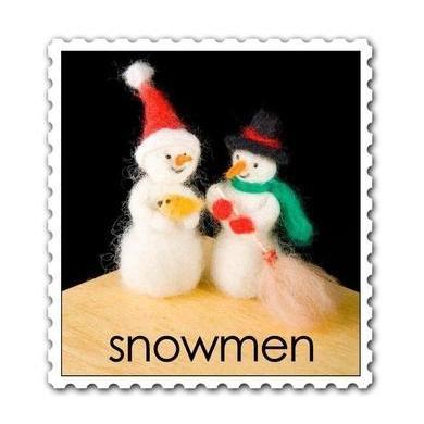 Snowmen Needle Felting Kit - EASY-Needle Felting-WoolPets-Acorns & Twigs