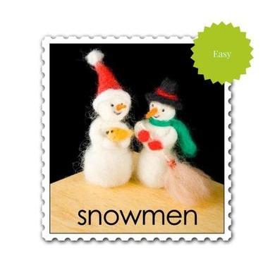 Snowmen Needle Felting Kit - EASY-Needle Felting-WoolPets-Acorns &amp; Twigs