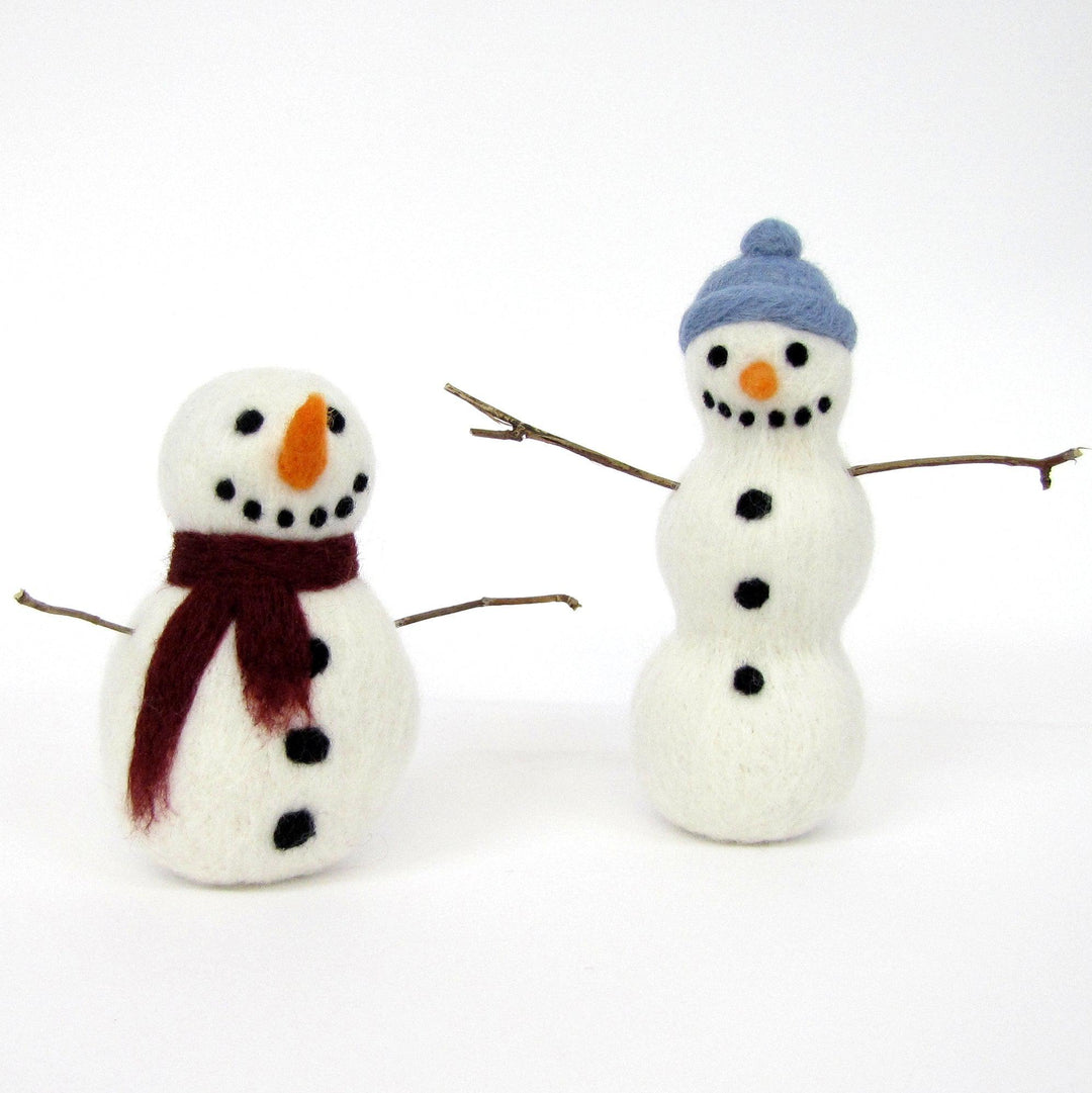 Snowmen Needle Felting Kit-Needle Felting-Hawthorn Handmade-Acorns &amp; Twigs