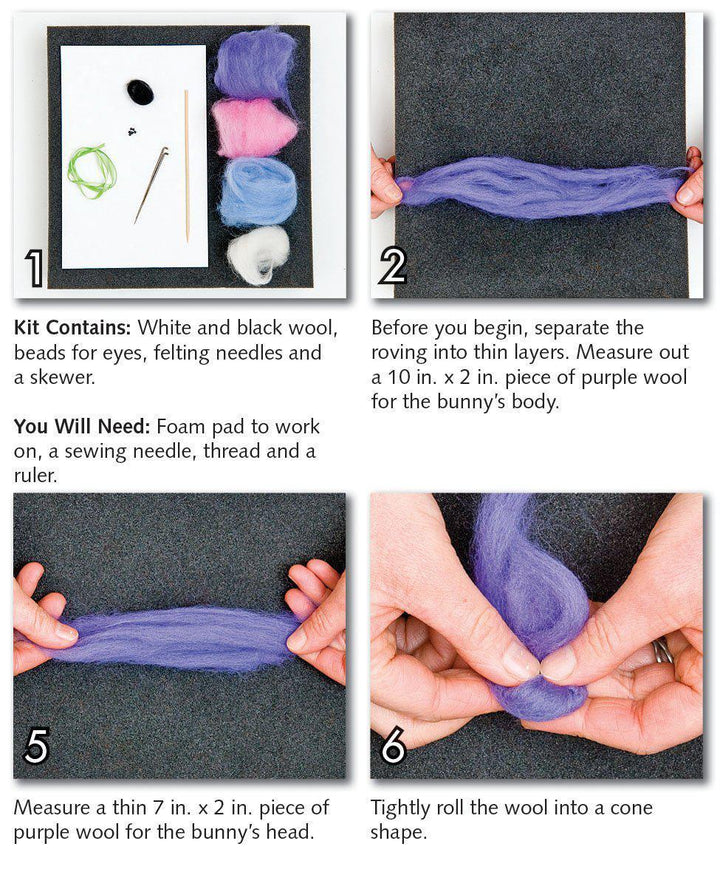 Spring Bunny Needle Felting Kit - Intermediate-Needle Felting-WoolPets-Acorns &amp; Twigs