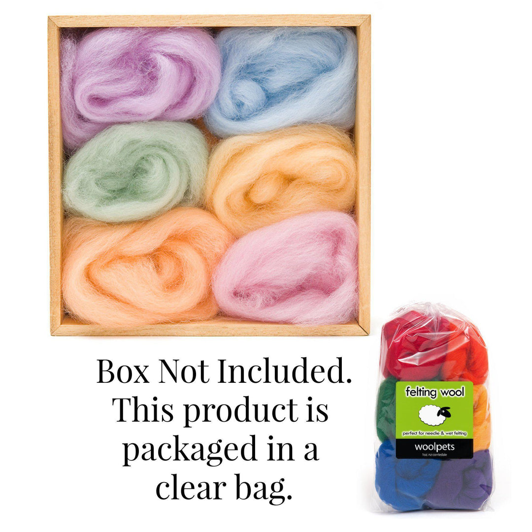 Spring Corriedale Wool Roving - 6 Pack Assorted-Pre-Packaged Wool Sets-WoolPets-Acorns &amp; Twigs
