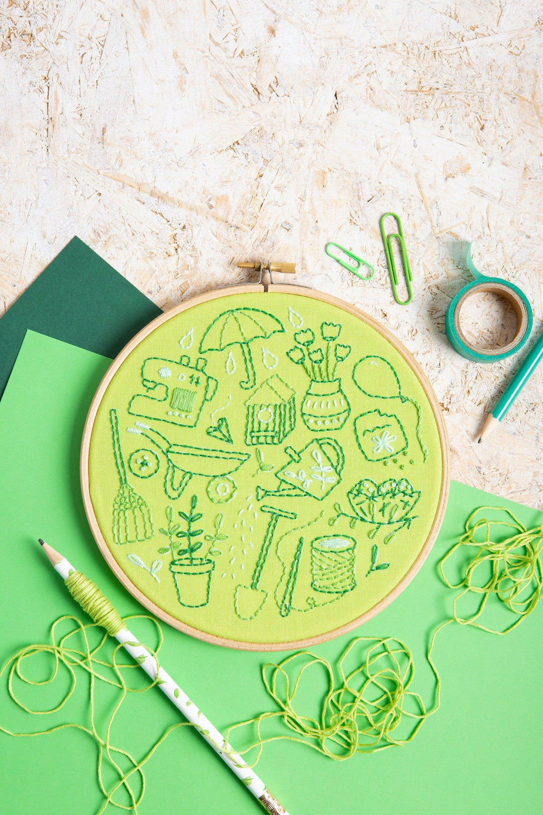 Spring Doodles Embroidery Kit-Embroidery-Hawthorn Handmade-Acorns &amp; Twigs
