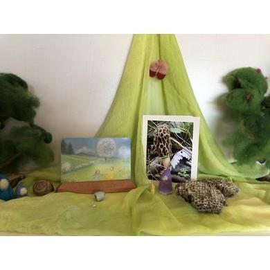 Spring Grass (Field) - 48" x 36" Nature Cloths - Shaded Cotton Gauze-Cotton Cloths-Acorns & Twigs-Acorns & Twigs