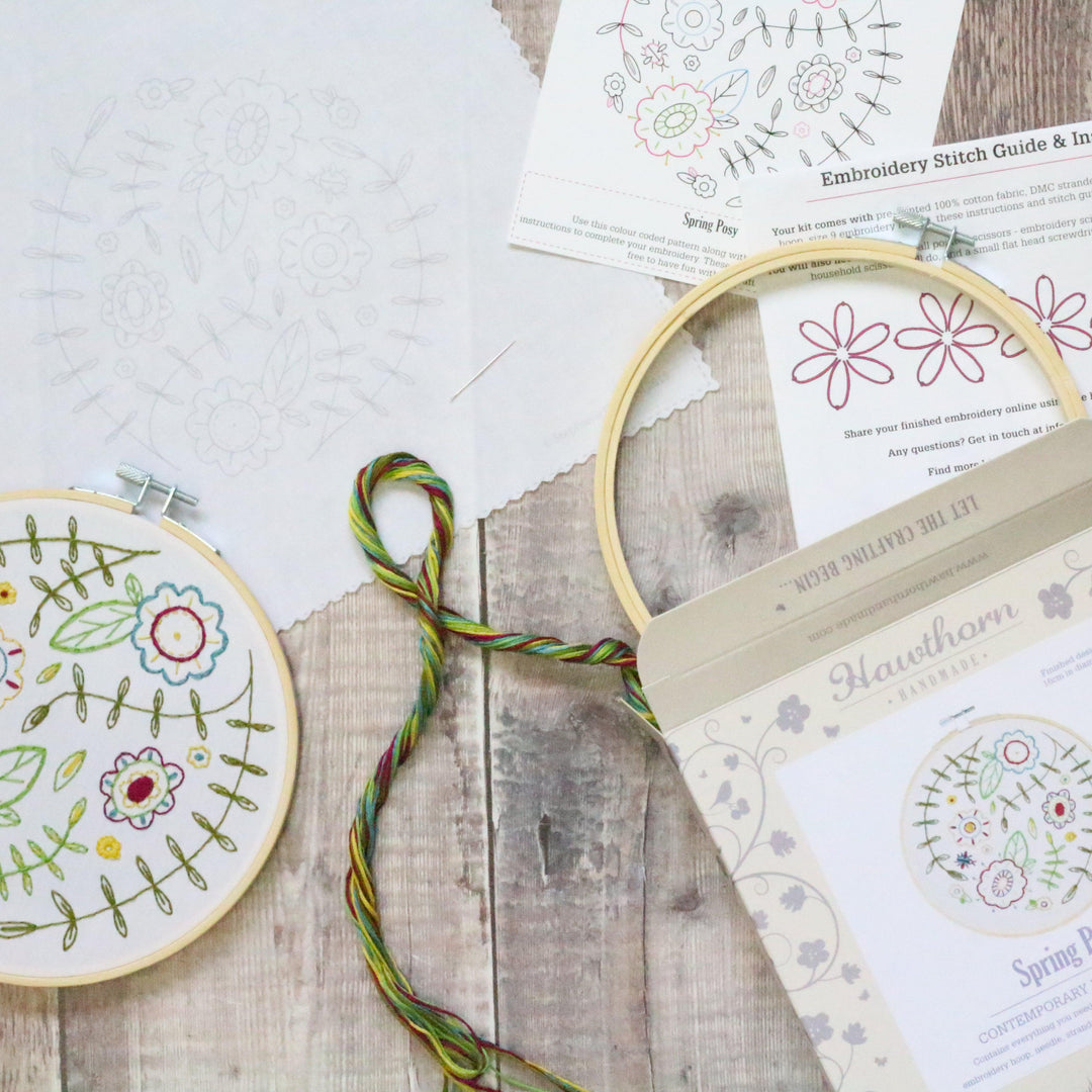 Spring Posy Embroidery Kit-Embroidery-Hawthorn Handmade-Acorns &amp; Twigs