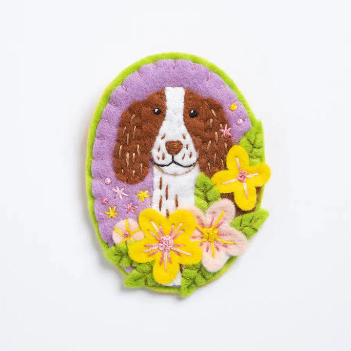 Springer Spaniel Felt Craft Brooch Kit-Felt Craft-Hawthorn Handmade-Acorns &amp; Twigs