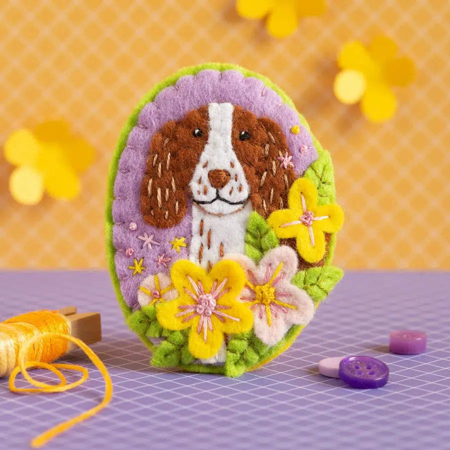 Springer Spaniel Felt Craft Brooch Kit-Felt Craft-Hawthorn Handmade-Acorns &amp; Twigs