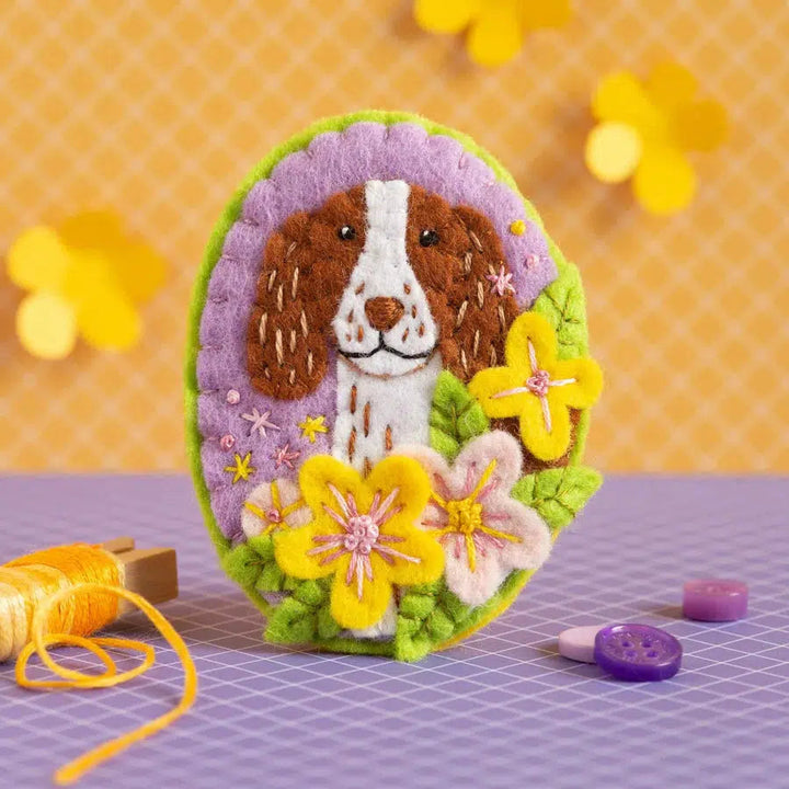 Springer Spaniel Felt Craft Brooch Kit-Felt Craft-Hawthorn Handmade-Acorns &amp; Twigs