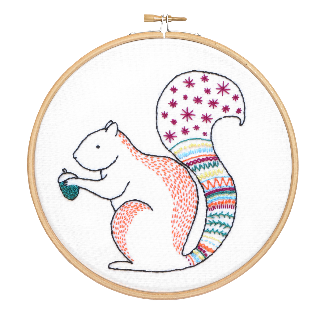 Squirrel Embroidery Kit-Embroidery-Hawthorn Handmade-Acorns &amp; Twigs