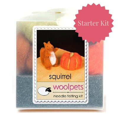 Squirrel Felting Kit - Starter Kit-Needle Felting-WoolPets-Acorns & Twigs