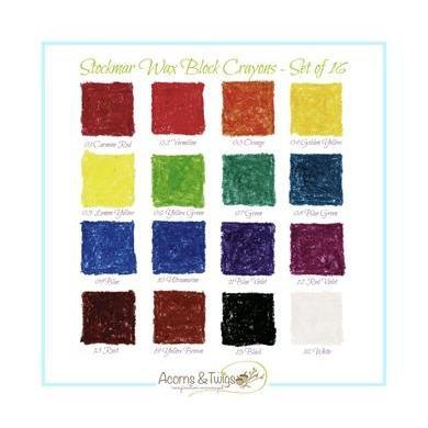 Stockmar Wax Block Crayons - Set of 16-Block Set-Stockmar-Acorns &amp; Twigs