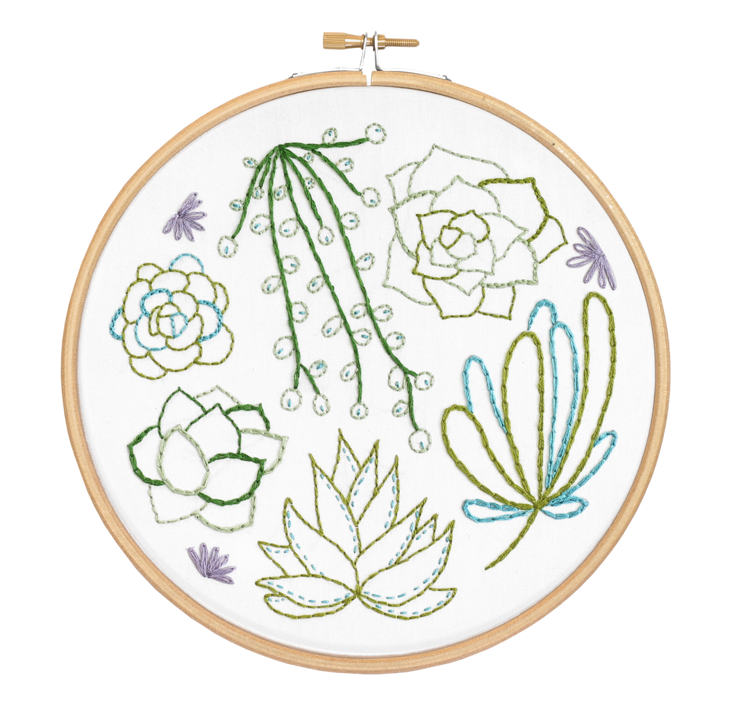Succulents Embroidery Kit-Embroidery-Hawthorn Handmade-Acorns &amp; Twigs