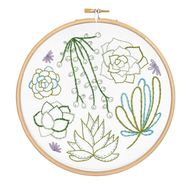 Succulents Embroidery Kit-Embroidery-Hawthorn Handmade-Acorns & Twigs