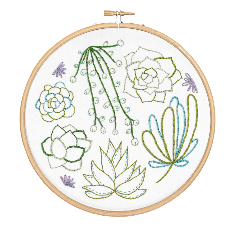 embroidery succulents Succulents Embroidery Kit – Acorns & Twigs