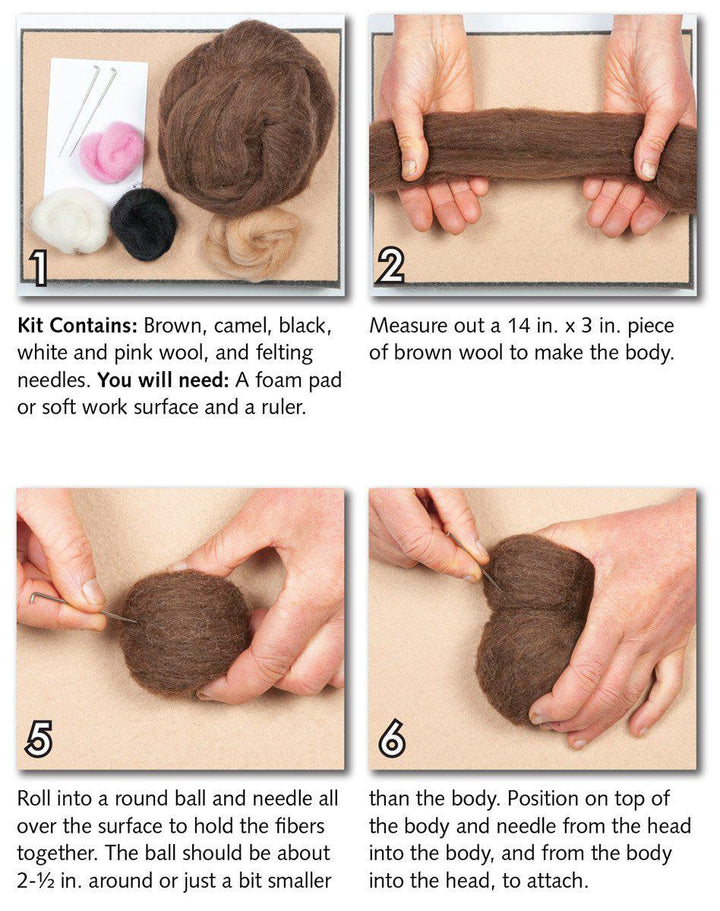 Teddy Bear Special Edition Needle Felting Kit - Intermediate-Needle Felting-WoolPets-Acorns &amp; Twigs