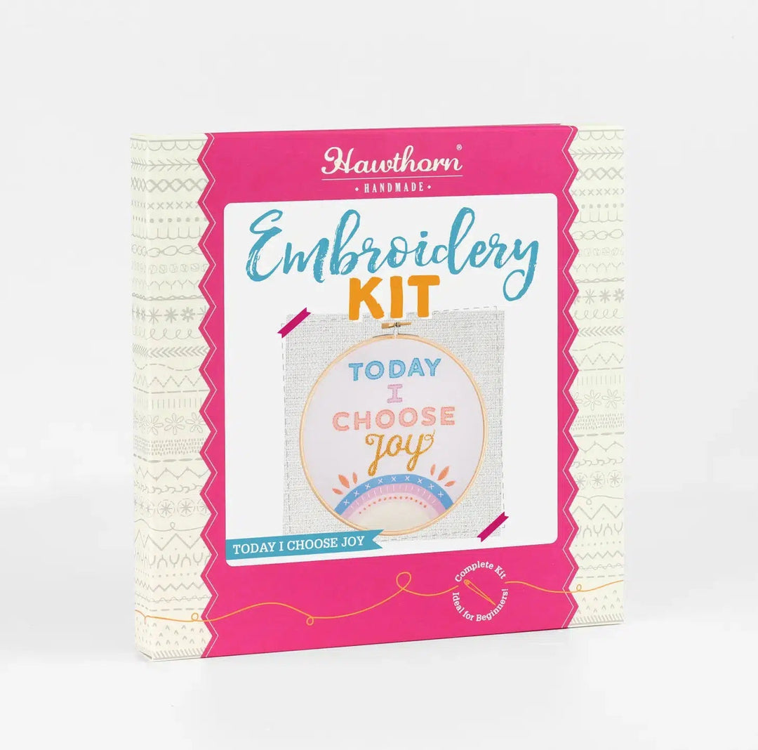 Today I Choose Joy Embroidery Kit-Cross Stitch-Hawthorn Handmade-Acorns &amp; Twigs