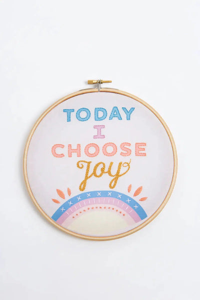 Today I Choose Joy Embroidery Kit-Cross Stitch-Hawthorn Handmade-Acorns & Twigs