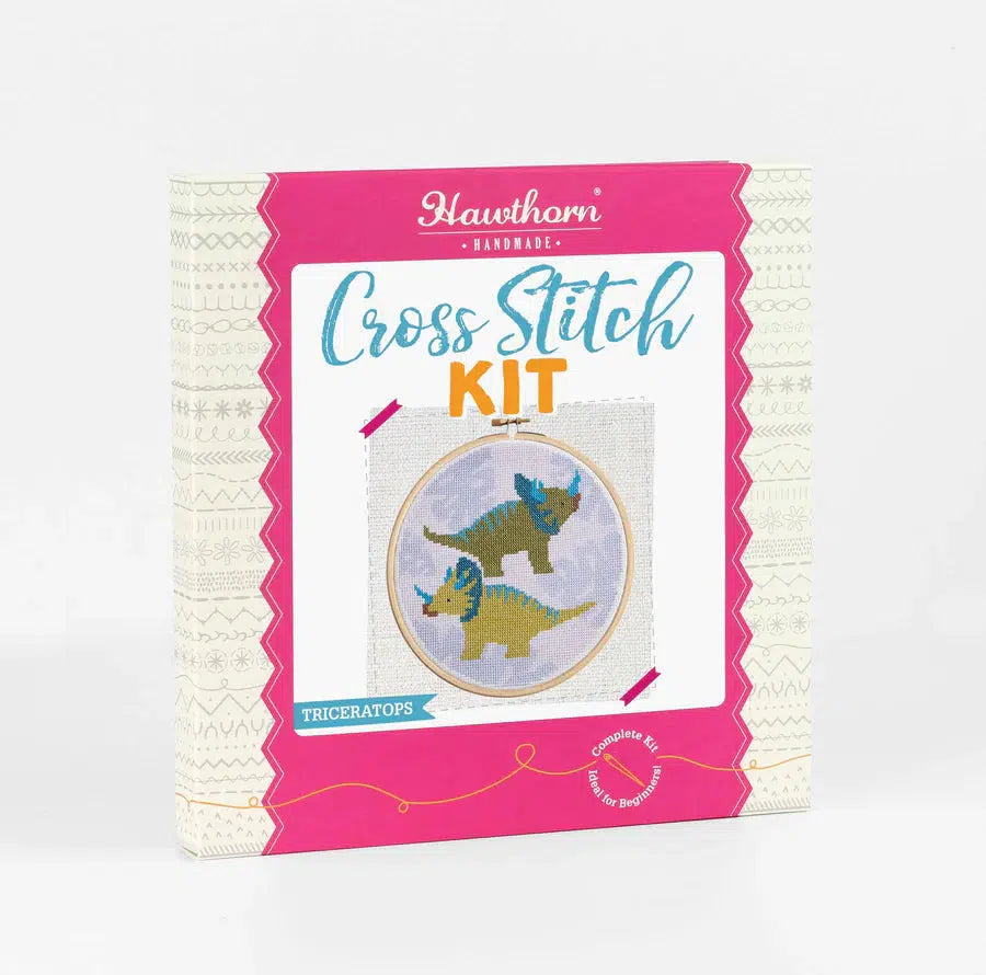 Triceratops Cross Stitch Kit-Cross Stitch-Hawthorn Handmade-Acorns &amp; Twigs