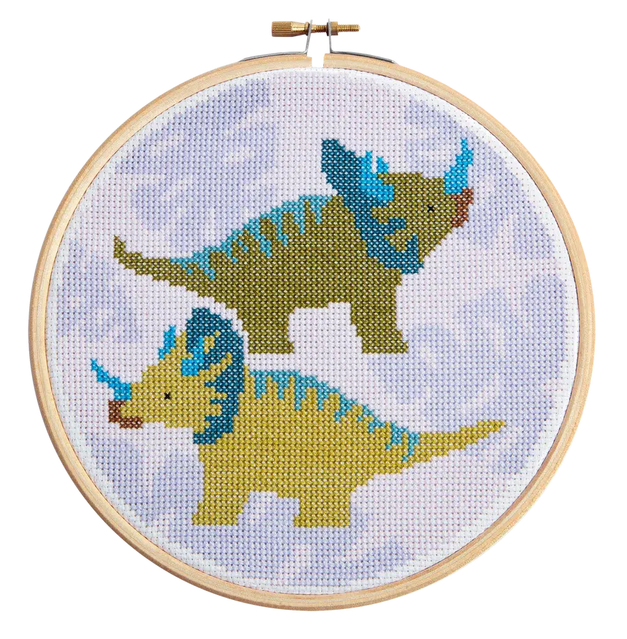 Triceratops Cross Stitch Kit-Cross Stitch-Hawthorn Handmade-Acorns &amp; Twigs