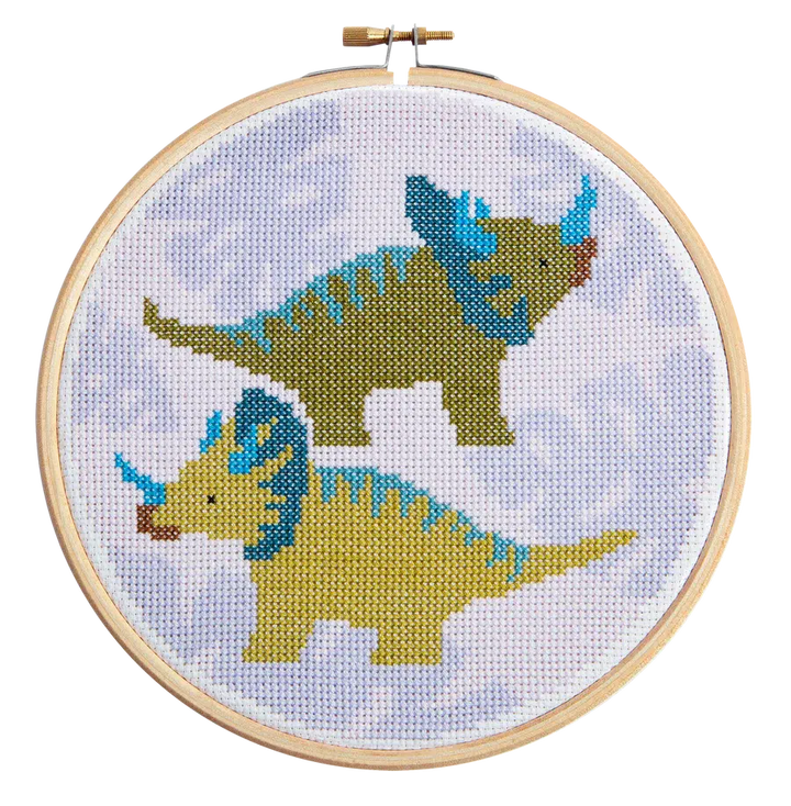 Triceratops Cross Stitch Kit-Cross Stitch-Hawthorn Handmade-Acorns &amp; Twigs