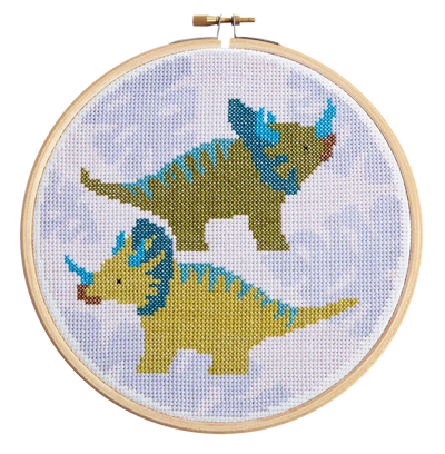 Triceratops Cross Stitch Kit-Cross Stitch-Hawthorn Handmade-Acorns & Twigs