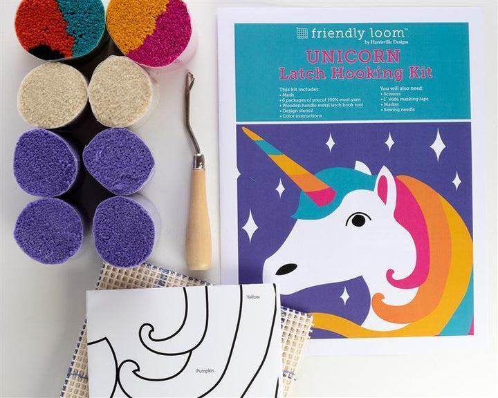 Unicorn Latch Hooking Kit by Friendly Loom™-Rug Hook-Friendly Loom-Acorns &amp; Twigs