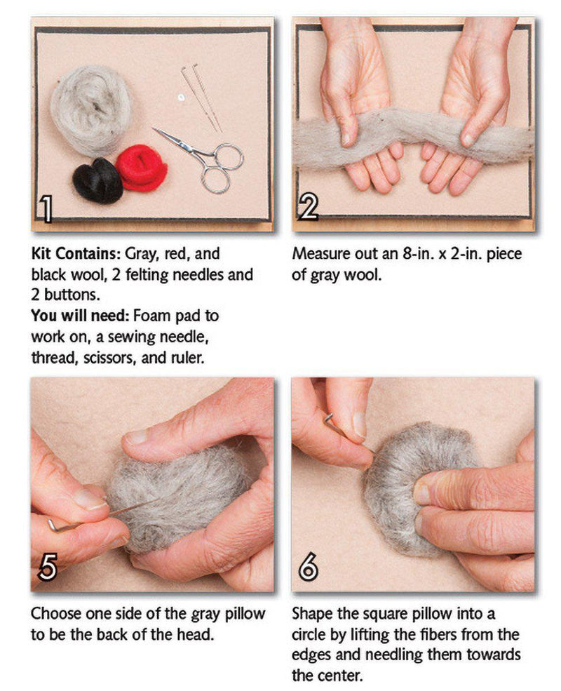 Voodoo Dolls Needle Felting Kit - EASY-Needle Felting-WoolPets-Acorns & Twigs