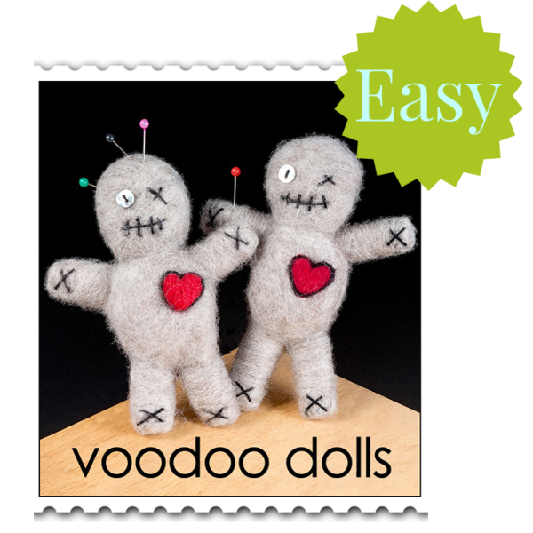 Voodoo Dolls Needle Felting Kit - EASY-Needle Felting-WoolPets-Acorns &amp; Twigs