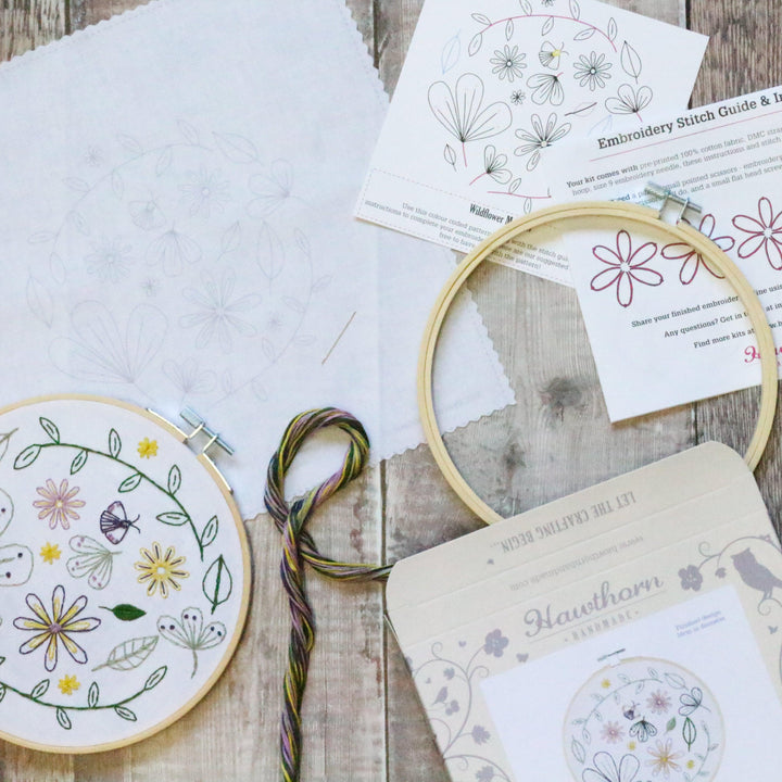 Wildflower Meadow Embroidery Kit-Embroidery-Hawthorn Handmade-Acorns &amp; Twigs