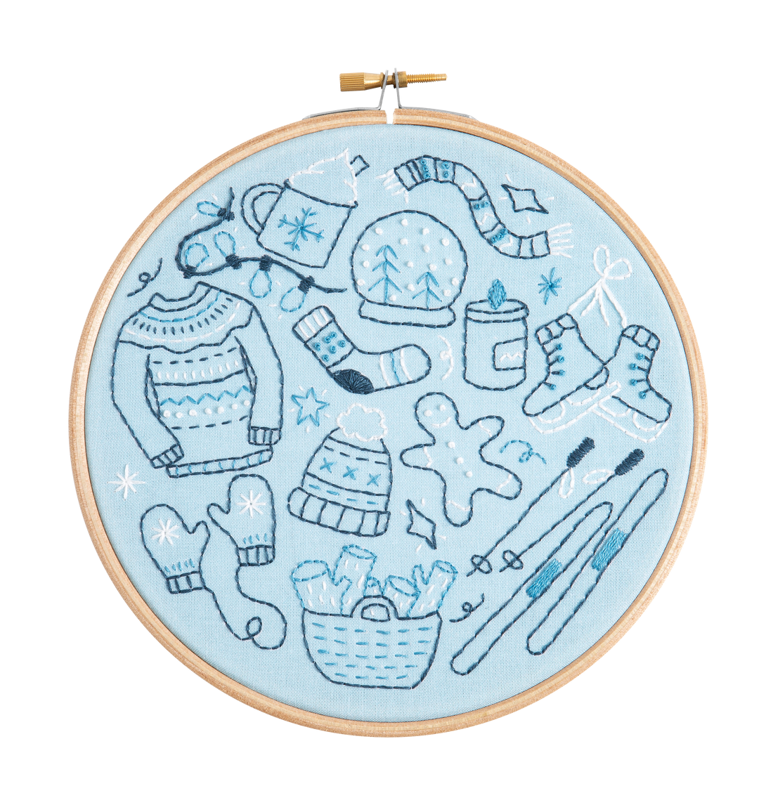 Winter Doodles Embroidery Kit-Embroidery-Hawthorn Handmade-Acorns &amp; Twigs