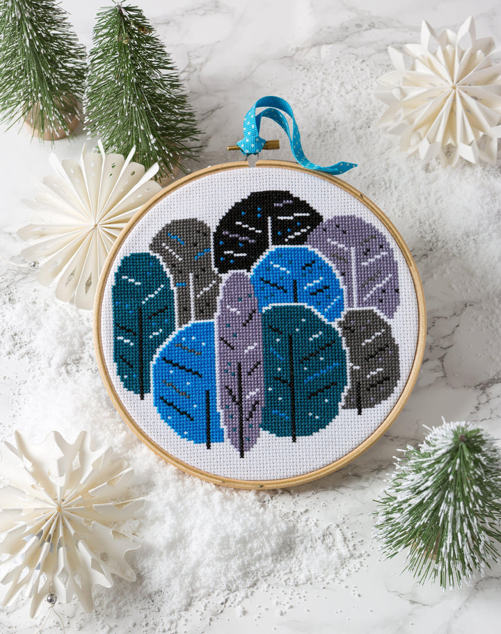 Winter Trees Cross Stitch Kit-Cross Stitch-Hawthorn Handmade-Acorns &amp; Twigs