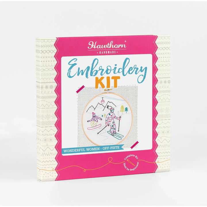 Wonderful Women-Skiing Embroidery Kit-Embroidery-Hawthorn Handmade-Acorns &amp; Twigs