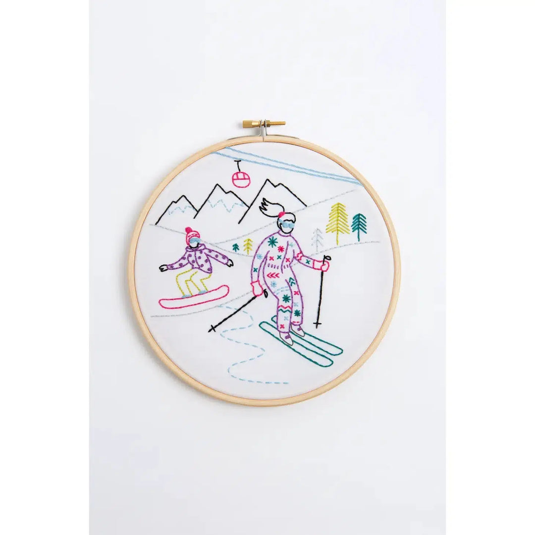 Wonderful Women-Skiing Embroidery Kit-Embroidery-Hawthorn Handmade-Acorns &amp; Twigs