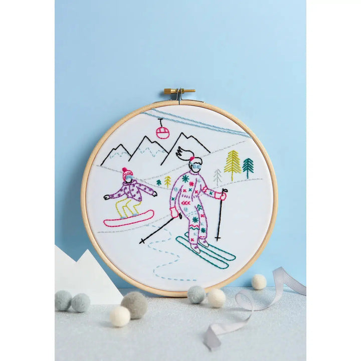 Wonderful Women-Skiing Embroidery Kit-Embroidery-Hawthorn Handmade-Acorns &amp; Twigs